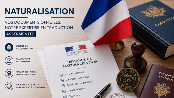 alt="Documents pour procédure de naturalisation française - traduction assermentée d'actes d'état civil"